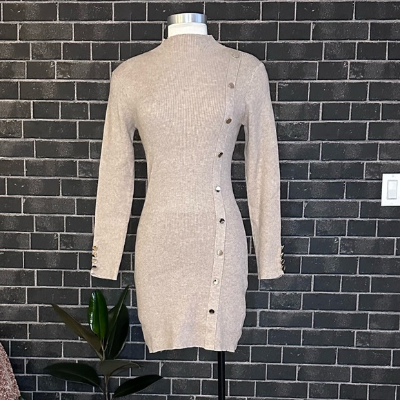 NEUTRAL SOFT SWEATER DRESS - Picture 2 of 8